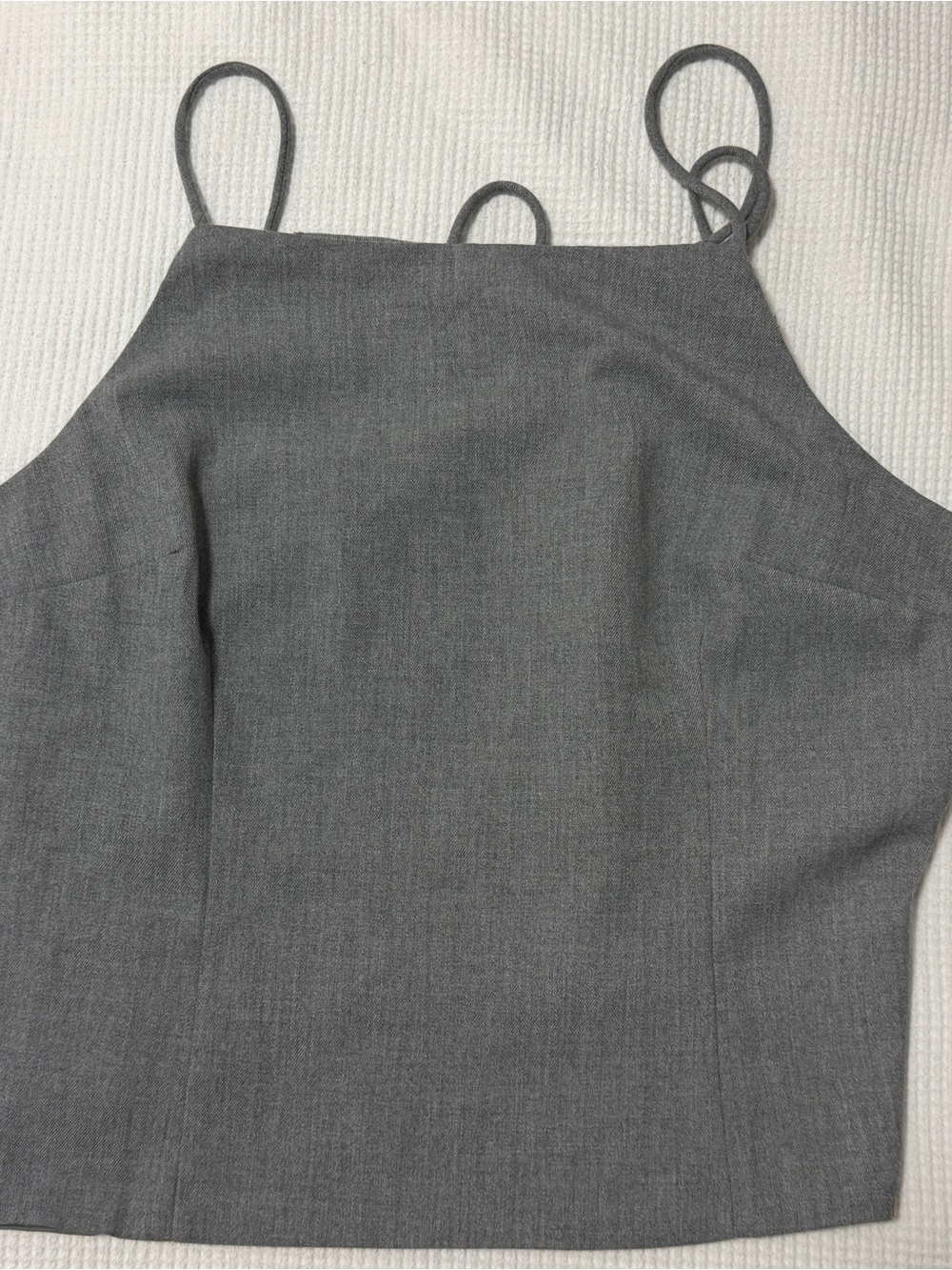 H&M Grey Square-Neck Slim Camisole